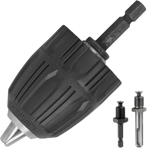Eumtenr Portabrocas de repuesto múltiple sin llave, portabrocas de mano unidireccional sin llave 1/2-20UNF montaje de 1 ~ 13 mm, autoapriete para múltiples propósitos, herramienta de portabrocas de