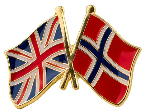 United Kingdom & Norway Friendship National Flag Enamel Metal Pin Badge – 2.4 x 1.9 cm – Diplomat Lapel Brooch for Jackets, Backpacks, Hats, and Cultural Accessories