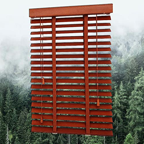 KGUDYS Jalousien,50mm Massivholzjalousien,Horizontaljalousien,Sichtschutzrollos,wasserdicht/atmungsaktiv,für Schlafzimmer,Arbeitszimmerfenster,WxH-50x90cm/20x35in