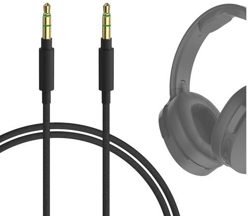 Geekria Audiokabel kompatibel mit Skullcandy Hesh Evo/3/2, Crusher Evo Kopfhörern, 1/8 (3,5 mm) auf 3,5 mm geflochtenes Nylon- Ersatz-Audiokabel (4 ft/1,2 m)