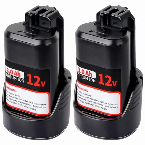 CaliHutt Moptrek k 3.0Ah Replace Battery for Bosch 12V Batteries BAT414 para Bosch 12V max Lithium-Ion Tools and Chargers for Bosch 12 Volt Battery BAT420 GBA12V30 BAT411 BAT411A BAT412 BAT413