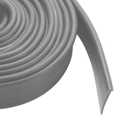 TINSKY Shower Door Bottom Seal Strip Replacement Shower Bottom Waterproof Door Rubber Sweep Trim Black Seal for Home Bathroom Shower, 108 Inch (Grey), YSM230 | Flexible Rubber Framed Shower Door Bottom Seal for Home Bathroom, 108 x 13/16 x 5/32 Inch Tee Insert Shape