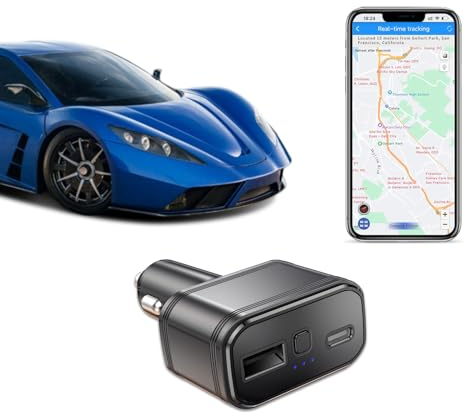 4G LTE GPS Tracker for Vehicles with Super Fast Dual Charger Ports Tpy-C/USB | Plug&Play Hidden Car Alarm System | Built-in 24H Battery Power | Real-Time Tracking for Fleets, Trucks, Motorcycles