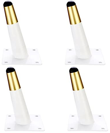 Möbelbeine, Tischbeine, 4 Stück Schrankbeine Möbelbeine Möbelfüße Weiß DIY Metall Schrankfüße Badezimmerschrankfüße Küchenschrankfuß 10-15 cm Konische schräge Füße Ersatzbeine Bettbeine (10 cm, Weiß)