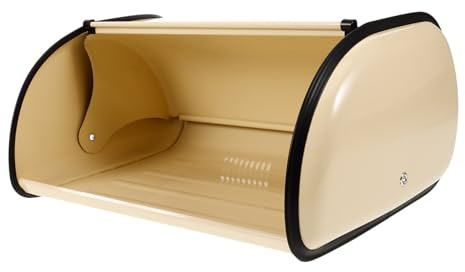Cabilock Contenitore per Pane in Ferro Contenitore Conservazione Pane da Cucina Portapane con Coperchio per Bancone Organizer da Cucina Salvaspazio Fresco o Biscotti