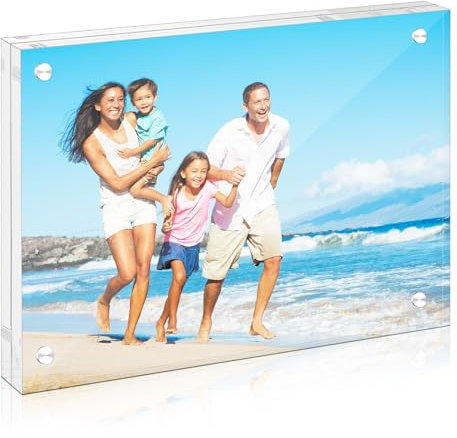 lalago Acrylbilderrahmen Bilderrahmen zum Aufstellen, Acryl Bilderrahmen 10.2 * 15.2 cm,Magnetische Acrylbilderrahmen Fotorahmen