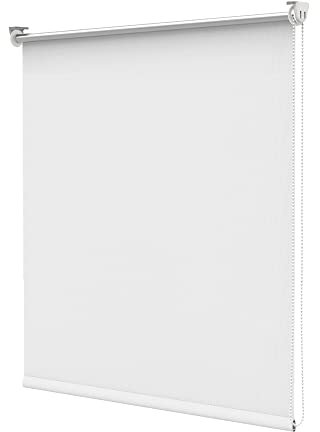 Deswell Verdunkelungsrollo Klemmfix ohne Bohren & mit Bohren Weiß B60 x H130 cm(Stoffbreite 55cm) Thermorollo Sichtschutz Sonnenschutz, Klemmrollo Wandmontage Deckenmontag Seitenzugrollo für Fenster
