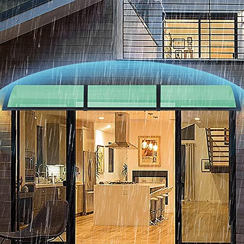 Grünes Vordach für Tür, Fenster, Garten, Terrasse, Veranda, Markise, geräuschloser Regenschutz, Vordach für die Vordertür, 2,5 mm Polycarbonat-Abdeckung, zum Dekorieren und Schützen von Häus