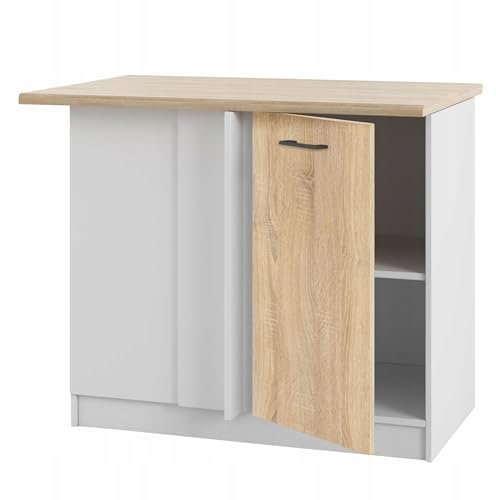 Blind Corner Cabinet - Blinder Eckschrank mit Arbeitsplatte - Sonoma Eiche - 100 cm, universelle Türmontage - funktionaler Stauraum - langlebige Konstruktion -16 mm Möbelplatte
