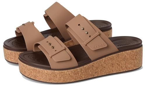 Crocs Femme Brooklyn Cork Buckle Sandales, Milk Chocolate, 37/38 EU