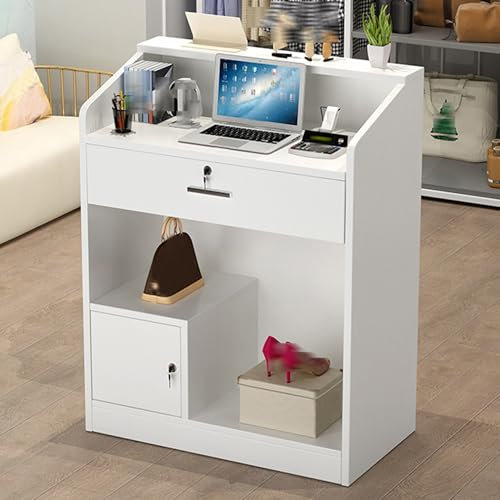 Moderner Empfangstisch für Einzelhandel, Salon oder Büro, Weiß
