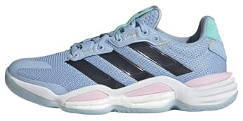 adidas Mujer Stabil 16 Indoor Shoes, Glow Blue/Shadow Navy/Core Black, 38 2/3 EU