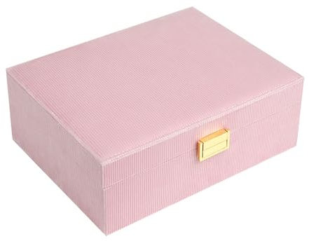 Illkjasfc Anspruchsvolle Schmucktruhe, platzsparende Aufbewahrungsbox, mehrstufiger Plüsch-Schmuckbehälter für Damen und Mädchen