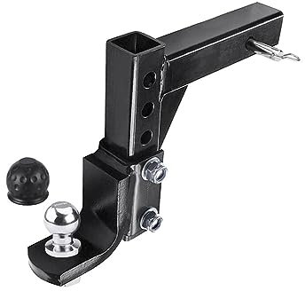 10 réglable 4 Niveaux Remorque Boule D'attelage Remorquage For Récepteur 2 Avec Boule 50mm RV Pièces Camping-car Caravane Accessoires pour un transport sans tracas(Set With 2Inch Ball)