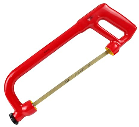WETEC Metallsäge, vollisoliert, 1000 V (Bügelsäge Eisensäge Metallsägebogen Metallbügelsäge Handsäge Stahlsäge VDE) Länge: 460 mm/Prüfung: 10.000 V/Prüfzeichen: 1.000 V