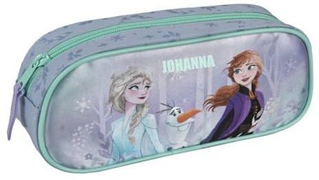 Undercover Schlampermappe Disney Frozen Mädchen - Personalisiert mit Name - Federmappe ELSA Anna - Schüleretui Schulanfang Kinder - pastelltürkis