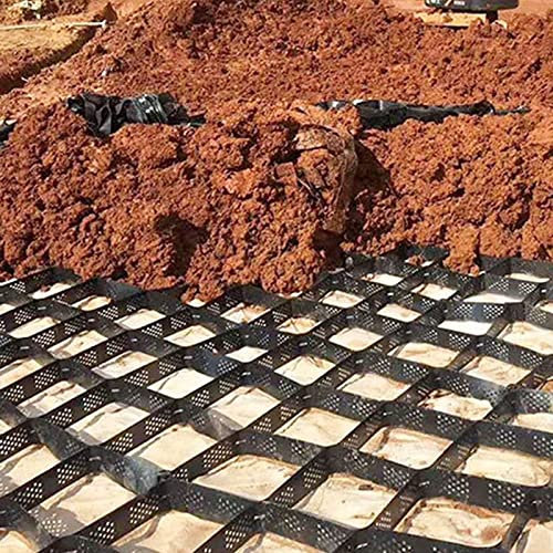 Système de stabilisation de gravier Geogrid avec grille géo antidérapante extra longue 6 m x 10 m, idéal pour les pentes de jardin, grilles de gravier de 5 cm de haut pour une meilleure stabilité