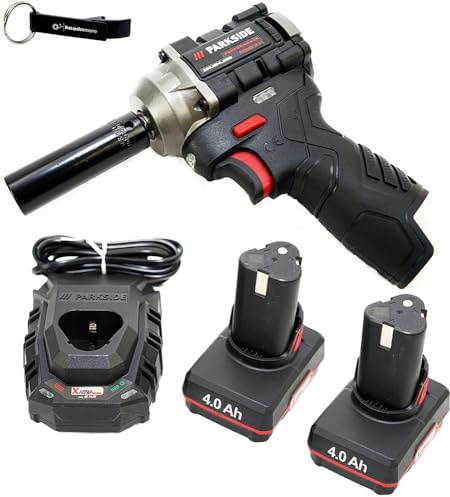 HEADNMORE® Pacchetto – Parkside PERFORMANCE® 12 V ½batteria avvitatore a percussione PPDSSA 12 + portachiavi