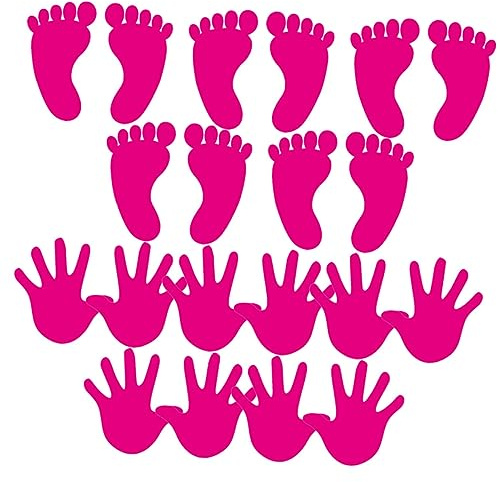 GARVALON Selbstklebende Wandtattoos mit Hand und Fußabdrücken aus Pvc für Kinderzimmer und Klassenzimmer 10 Paare Keine Rückstände Bunte Deko