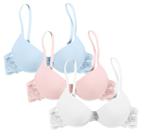 3 Pack Bras for Women 2 Sizes Bigger Boost Bra Super maximise Push Up Thick Padded Bombshell VS add 2 Cups Assets Full Effect