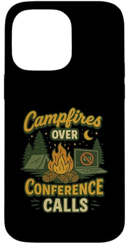Camping Campfires Over Conference Calls Life Outdoor Nature Case for iPhone 14 Pro Max