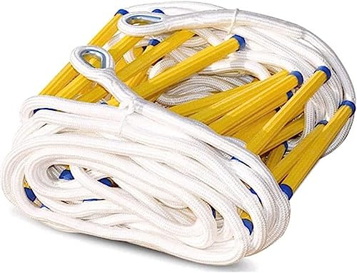 OYYMTE Escalera de Cuerda de Escape for Adultos, Escalera Suave de 2,3 Capas con Gancho y Bucle, Escalera de Emergencia for Ventana y balcón(12m/39ft)