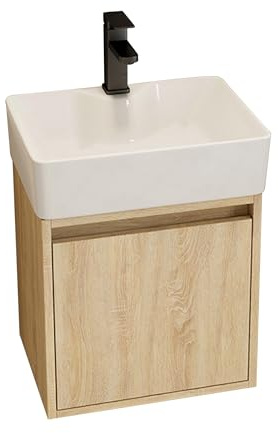 Mueble de Baño Suspendido con Lavabo Pequeño para Espacios Reducidos(Small)