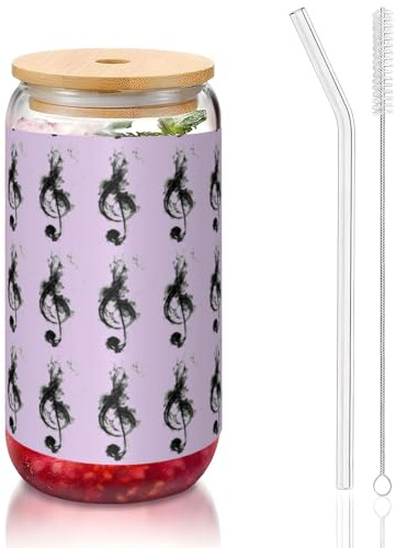 YBGHDAA 1 vaso con tapa y pajita, diseño de humo negro, 1 unidad, ideal para whisky, cerveza, té