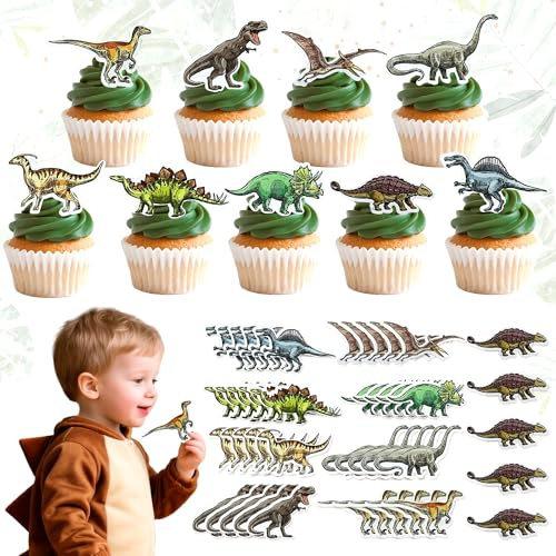 Essbare Dino Rex Dinosaurier Cupcake Kuchen Dekorationen Muffin Desserts | Essbare Dino Rex Dinosaurier Cupcake Kuchen Dekorationen Muffin Desserts Lebensmittel Dekoration für Feiern Party Events