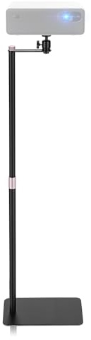 Gugxiom Supporto per proiettore, orientabile a 360°, altezza regolabile 60-120 cm, compatibile con proiettore a vite da 1/4, supporto da pavimento nascosto per home theater, ufficio (modello da