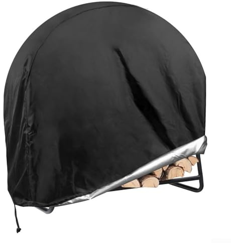 Round Firewood Cover Waterproof Heavy Duty Wood Rack Cover 600D Oxford Fabric with Drawstring for Outdoor Firewood Storage, 40 * 24 * 41 & 48 * 24 * 49 Inches(40 * 24 * 41 inches)