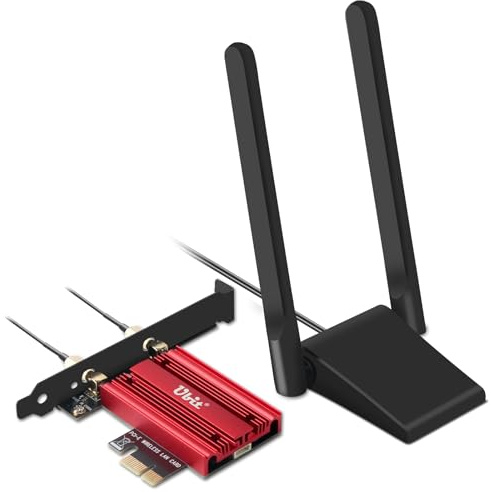 Ubit Wi-Fi 7 Card 6338Mbps 6G+5G+2.4G with Bluetooth 5.4, 160MHz 802.11be PCIe WiFi Card Tri-Band Wireless Network Adapter for PC with 4K QAM MU-MIMO,OFDMA,Ultra-Low Latency, Win 11 (64bit) only.