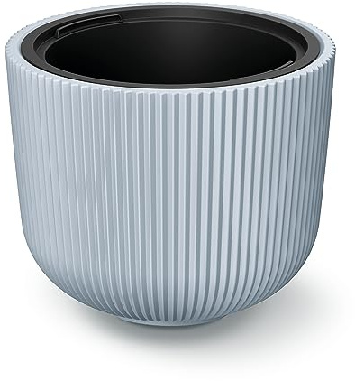 Tymar Blumentopf mit Einsatz, Blumenkübel aus Kunststoff, Übertopf, Pflanzkübel Gross(DBML Grau,ø 20 cm)