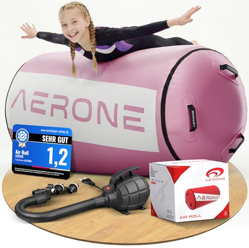 AERONE Air Roll Aufblasbare Turnrolle inkl. Pumpe & Tasche Größe wählen