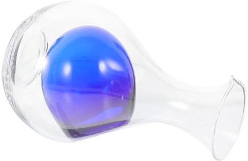 Milisten Carafe à Vin en Verre 400 Ml avec Compartiment à Glaçons, Bleu, Décanteur Portable pour Saké et Whisky, Distributeur de Boissons Pratique pour Rafraîchir, Usage Maison et