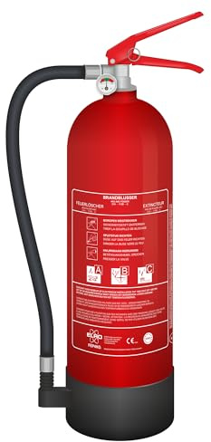 ELRO FEP4KG Extincteur à Poudre 4 kg – Classes ABC – pour Voiture, Maison, Caravane, Garage – Certifié en 3