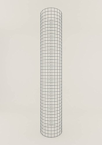 GABIONA pelare stenkorg-ggabione rund, maskbredd 5 x 5 cm, höjd 200 cm, spirallås, galvaniserad (37 cm diameter)