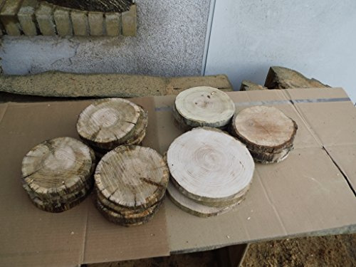 KJR Holzmanufaktur 10 Baumscheiben, Holzscheiben,Baumscheibe, ca. 12-15 cm, Astscheiben