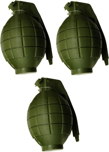Toyland® 3er Pack Kids Army Toy GRÜNE Handgranaten - Mit Blinklicht & Sound - Rollenspiel