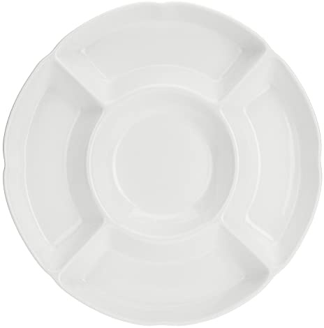 la Porcellana Convivio Servierplatte rund 5 Teile cm 90.2 cm Geschenkbox, weiß