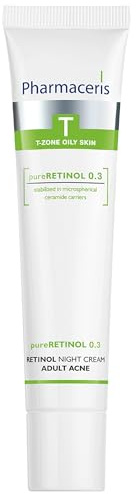 Pharmaceris T Pure-Retinol 0,3, Nachtcreme, Retinol Gesichtscreme für Erwachsene, Gesichtsfeuchtigkeitscreme für Akne-Haut, Sheabutter, Anti Falten - 40 ml