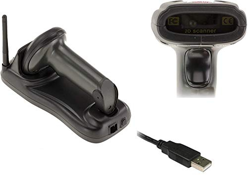 KALEA-INFORMATIQUE Kabelloser Handscanner für EAN-Barcodes und 2D-QR-Codes zum Scannen von Papier oder Bildschirmen. CMOS-Sensor, Range 300M, wiederaufladbar.