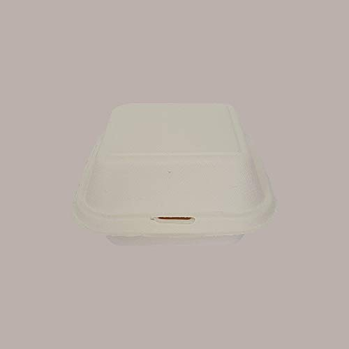 Lucgel Confezione da asporto, per hamburger o panino, a conchiglia, in polpa di cellulosa ecologiche per alimenti 153x147H78mm