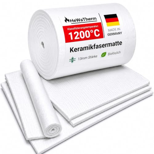 HeWaTherm Keramikfasermatte biolöslich bis 1200 Grad (13mm Stärke, 1000 x 610mm)