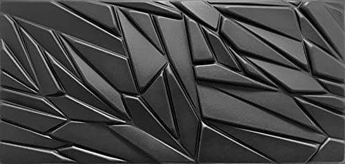 DECCART Wandpaneele Steinoptik Schwarz 100x50 cm 5 Stück | 5 m², Panel wand Paneele Wandverkleidung Innen Deckenverkleidung Wandplatten aus Polystyrol 3d Wall Panels