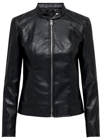 Only Veste en cuir synthétique Jdyemily Otw Noos pour femme - Veste en cuir synthétique - Noir - 32