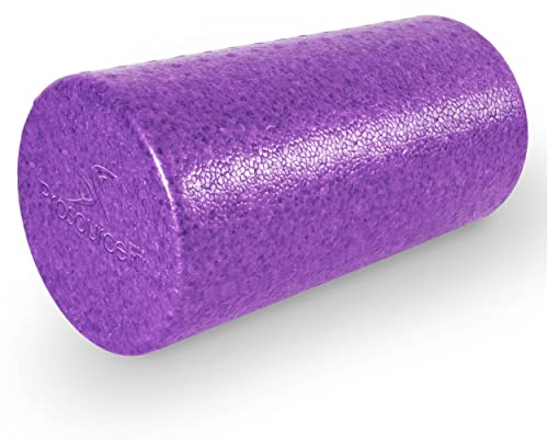 ProsourceFit High Density Foam Rollers 12 - inches long, Firm Full Body Athletic Massager for Back Stretching, Yoga, Pilates, Post Workout Trigger Point Release, Purple
