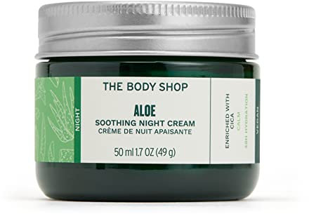 The Body Shop Aloe Soothing Night Cream for Women (1x 50ml), Fragrance-Free, 48hr Hydration with Aloe Vera & Cica, Face Moisturiser, Night Face Cream