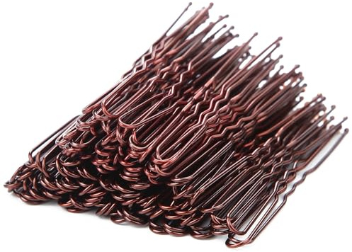 Mbsomnus 100 stycken hårnålar stora 7 cm bobby pins bruna u-formade hårnålar metall med förvaringslåda för kvinnor flickor kvinnor hårtillbehör frisörsalong bröllop flickor