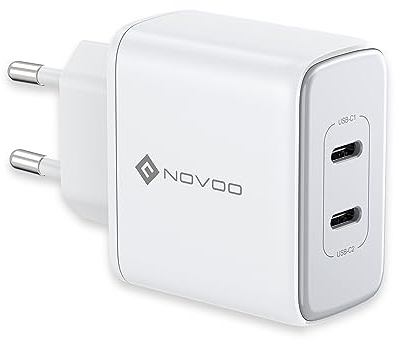 NOVOO Chargeur USB C Rapide 35W 2 Port Type-C, Chargeur Rapide pour iPhone 12 13 14 Pro Max Galaxy S23 Ultra Plus S22 MacBook MacBook Air M1 M2 iPad Pro Air Steam Deck